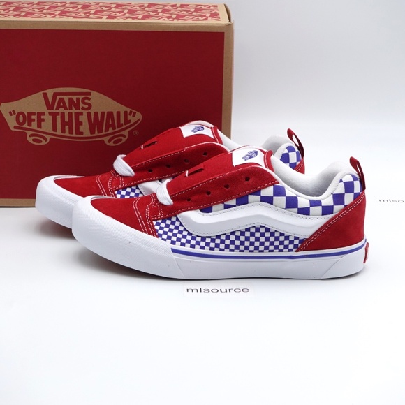 NEW Vans Knu Skool Suede Sneakers VN000D2TRDB Red - Picture 1 of 11